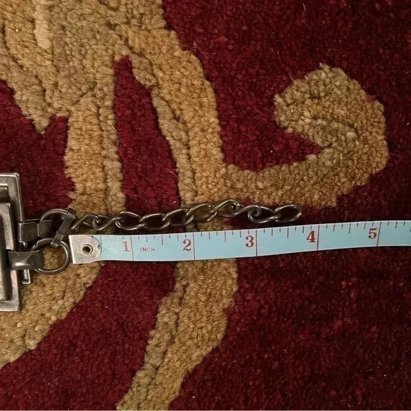 Escada Women’s Vintage Designer Geometric Silver/Black Antique Metal Chain Belt main image 10